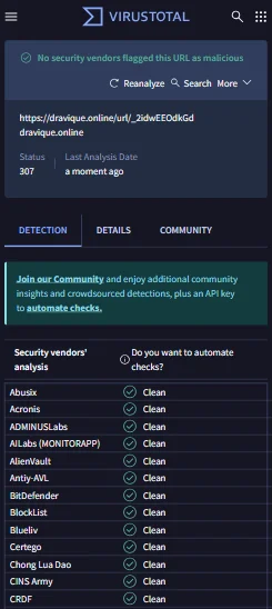 VIRUSTOTAL SCREENSHOT