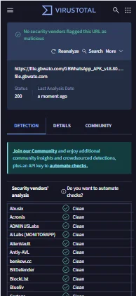 whatsapp gb Ver Relatório de Segurança